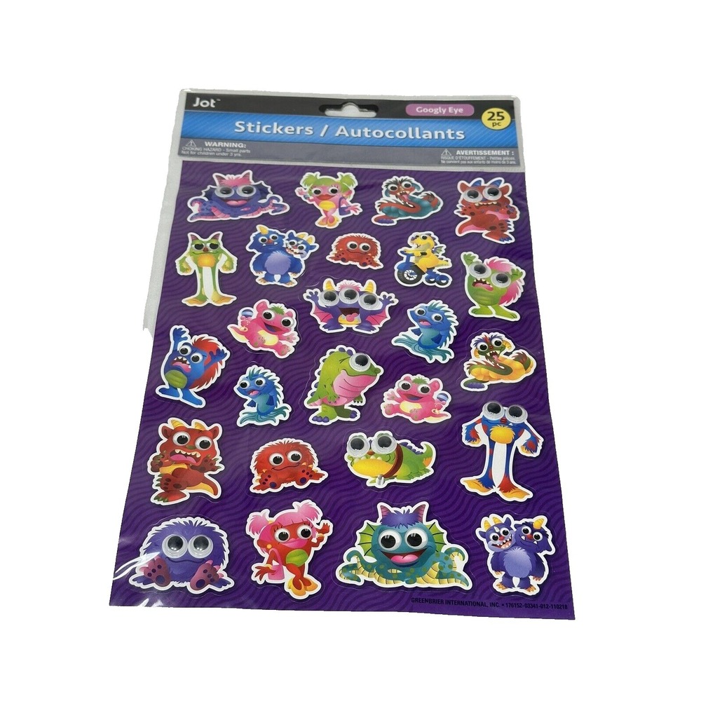 JOT 25 stickers googly eye crafts scrapbook art MONSTERS‎